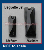 RG Baguette Sew On Jet Black
